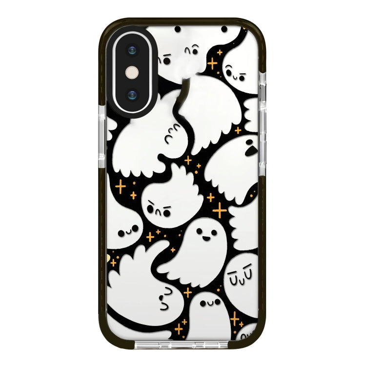 جراب هاتف بتغطية كاملة بنمط توضيحي بسيط، لهاتف iPhone X / XS