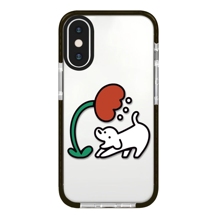 جراب هاتف بتغطية كاملة بنمط توضيحي بسيط، لهاتف iPhone X / XS