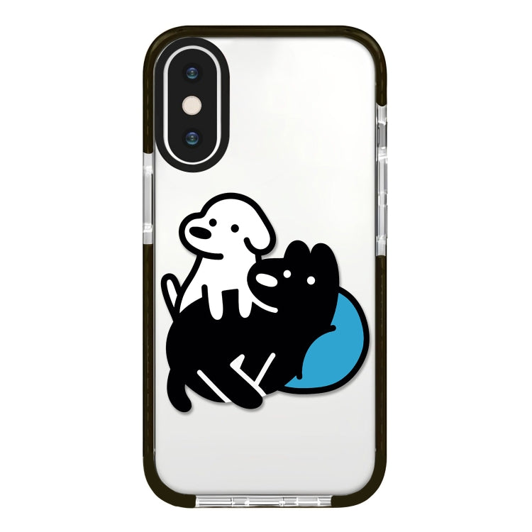 جراب هاتف بتغطية كاملة بنمط توضيحي بسيط، لهاتف iPhone X / XS