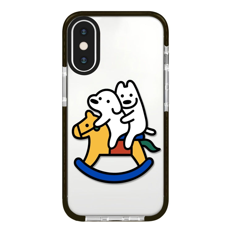 جراب هاتف بتغطية كاملة بنمط توضيحي بسيط، لهاتف iPhone X / XS