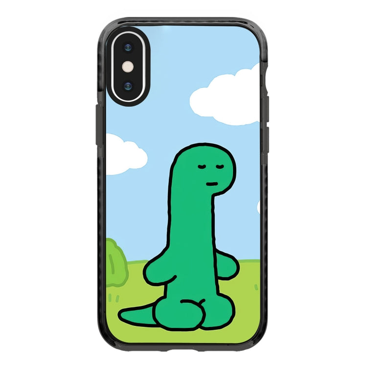 جراب هاتف بتغطية كاملة بنمط توضيحي بسيط، لهاتف iPhone X / XS