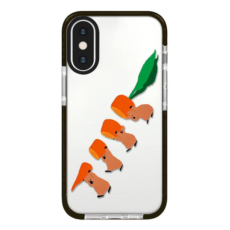 جراب هاتف بتغطية كاملة بنمط توضيحي بسيط، لهاتف iPhone X / XS