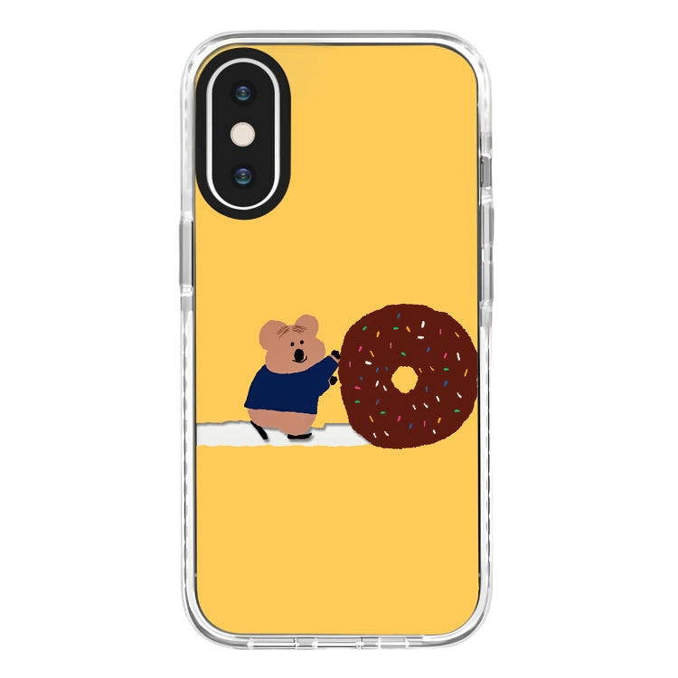 جراب هاتف بتغطية كاملة بنمط توضيحي بسيط، لهاتف iPhone X / XS