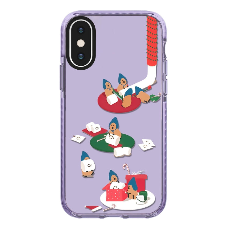 جراب هاتف بتغطية كاملة بنمط توضيحي بسيط، لهاتف iPhone X / XS