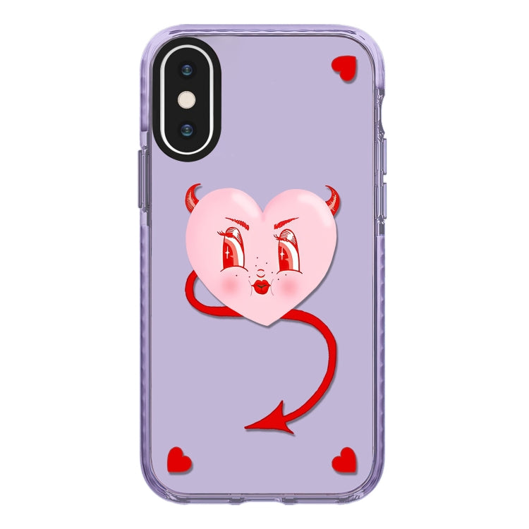 جراب هاتف بتغطية كاملة بنمط توضيحي بسيط، لهاتف iPhone X / XS