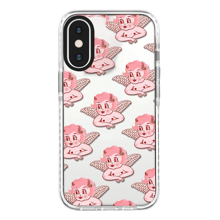 جراب هاتف بتغطية كاملة بنمط توضيحي بسيط، لهاتف iPhone X / XS