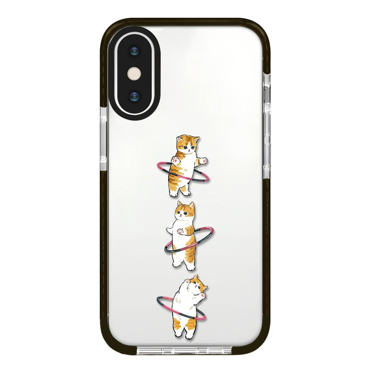 جراب هاتف بتغطية كاملة بنمط توضيحي بسيط، لهاتف iPhone X / XS