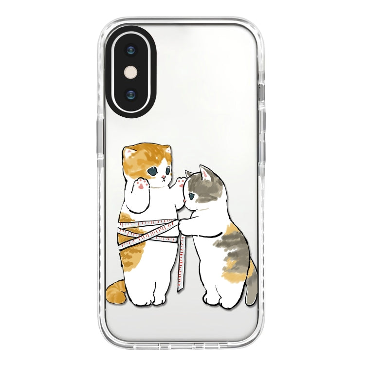جراب هاتف بتغطية كاملة بنمط توضيحي بسيط، لهاتف iPhone X / XS