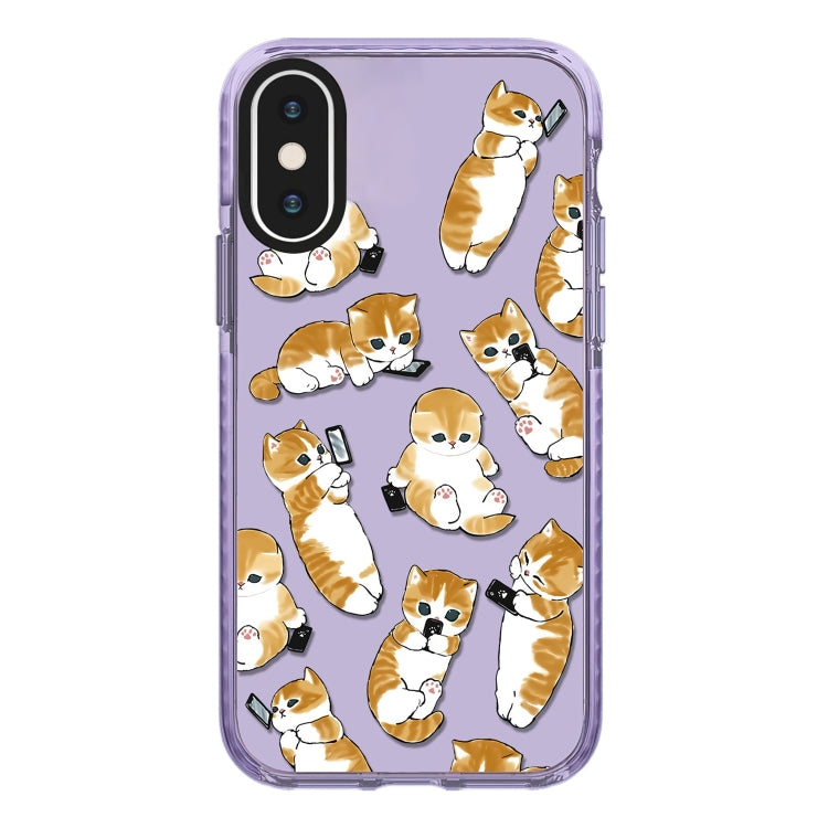 جراب هاتف بتغطية كاملة بنمط توضيحي بسيط، لهاتف iPhone X / XS