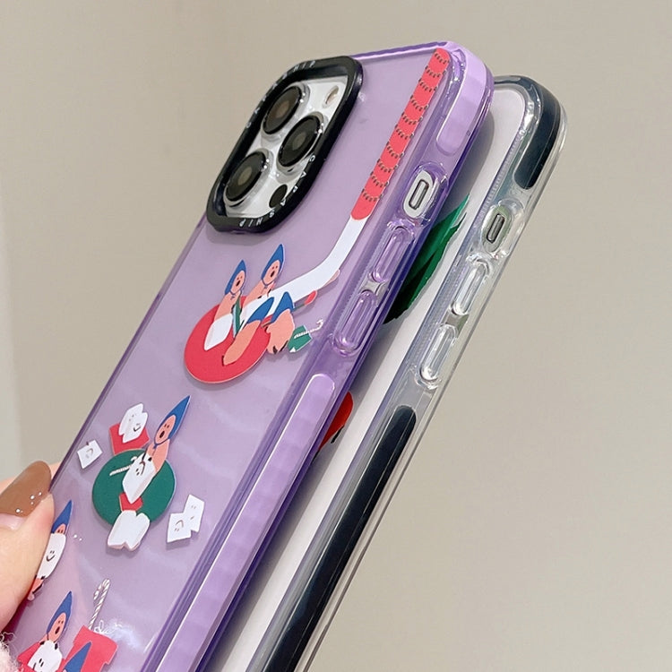 جراب هاتف بتغطية كاملة بنمط توضيحي بسيط، لهاتف iPhone 12 Pro