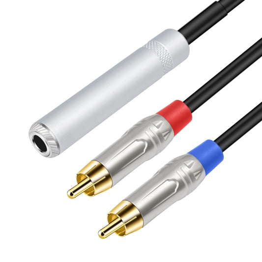 6.35mm 1/4 TRS Stereo Female to Dual RCA Male Y-type Audio Cable