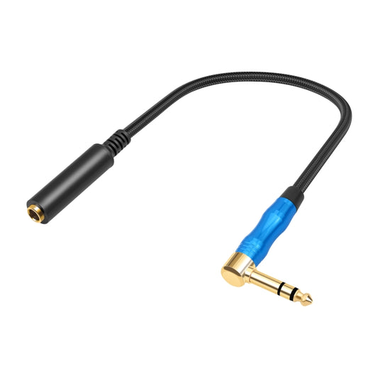 6.35mm 1/4 TRS Male Stereo Elbow to Female Electric Guitar Audio Cable