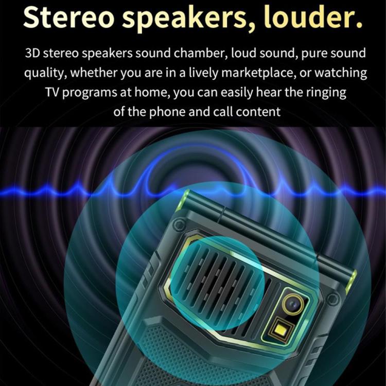 هاتف M7+ 4G ثنائي الشاشة قابل للطي Elder Rugged، شاشة داخلية 2.8 بوصة، شاشة خارجية 2.4 بوصة، بطارية 6800 مللي أمبير/ساعة، 24 مفتاحًا، مصباح يدوي، شبكة: 4G، شريحتي اتصال، SOS، قابس الاتحاد الأوروبي، قابس الولايات المتحدة، قابس المملكة المتحدة