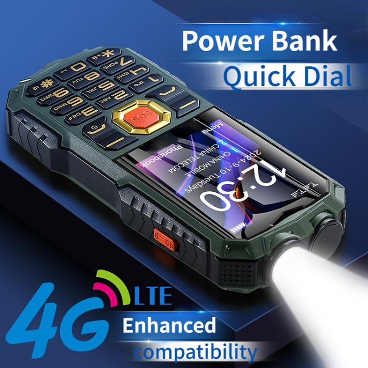 هاتف Q7+ 4G Elder المتين بلوحة مفاتيح، 1.77 بوصة، 16800 مللي أمبير/ساعة، 21 مفتاحًا، SOS، FM، شبكة: 4G، ثنائي الشريحة