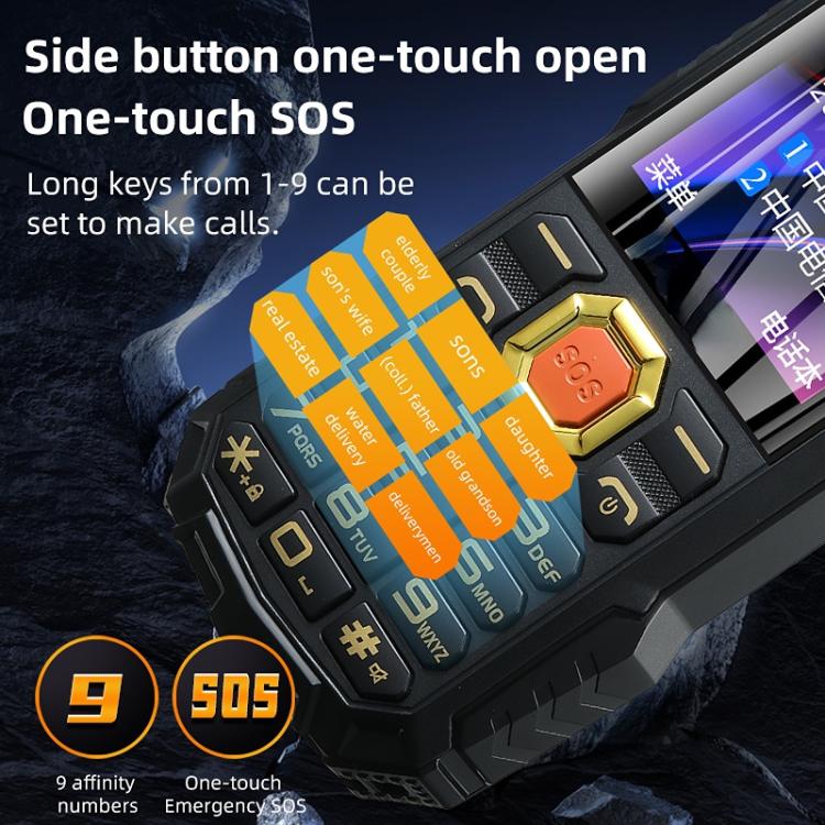 هاتف Q7+ 4G Elder المتين بلوحة مفاتيح، 1.77 بوصة، 16800 مللي أمبير/ساعة، 21 مفتاحًا، SOS، FM، شبكة: 4G، ثنائي الشريحة