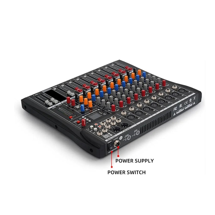 XTUGA CT80X 8-Channels Audio Mixer DJ Mixing Console with 48V Power Supply