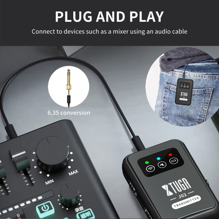XTUGA J02 2.4G Stereo Wireless In-Ear Mini Monitor System with Transmitter & Receiver