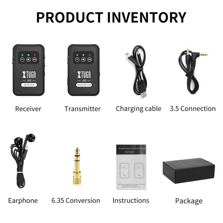 XTUGA J02 2.4G Stereo Wireless In-Ear Mini Monitor System with Transmitter & Receiver