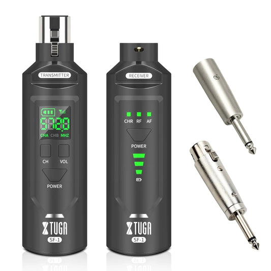 XTUGA SF-1 Wireless XLR Transmitter & Receiver UHF Wireless Adapter for Wired Mic / Guitar
