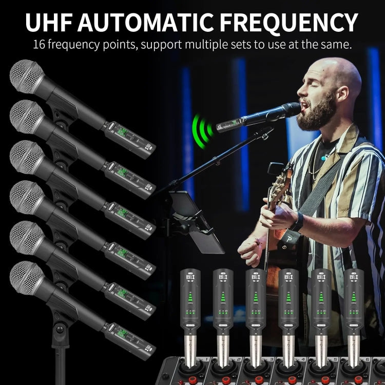 XTUGA SF-1 Wireless XLR Transmitter & Receiver UHF Wireless Adapter for Wired Mic / Guitar