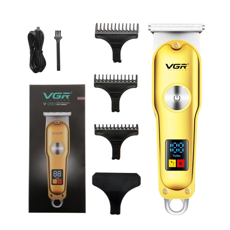 ماكينة قص الشعر الكهربائية المحمولة VGR V-290 مع شاشة رقمية، صغيرة الحجم، مزودة بمنفذ USB، V-290