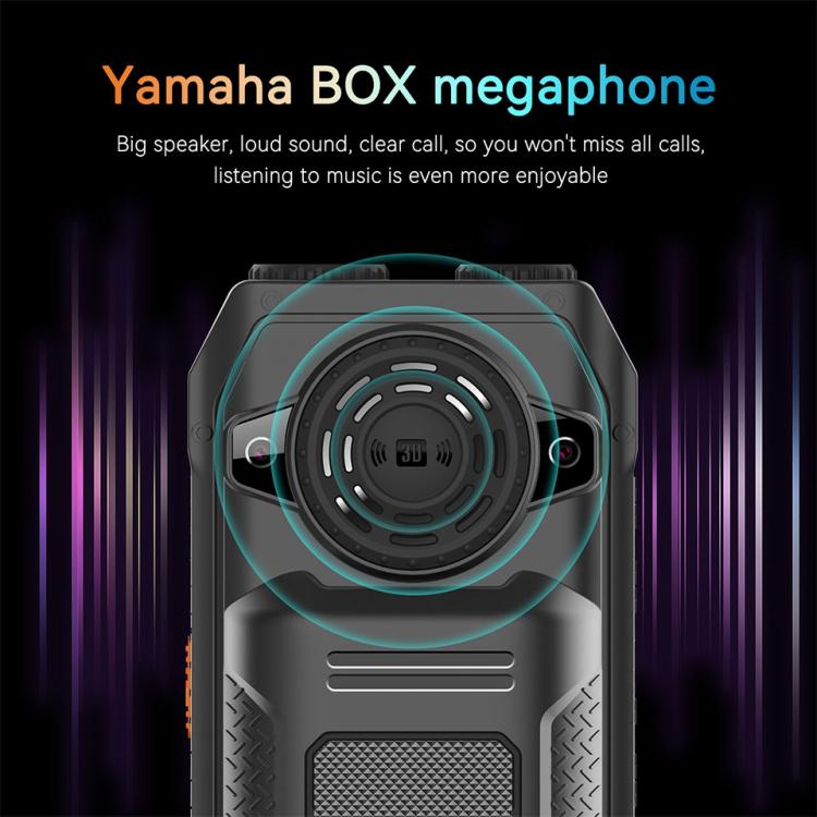 هاتف UNIWA M6000 كبير الحجم مزود بمكبر صوت ولوحة مفاتيح، مقاس 2.4 بوصة، مصباحان يدويان مزدوجان، 21 مفتاحًا، نظام SOS، راديو FM، 4 شرائح SIM، GSM، قابس الاتحاد الأوروبي، قابس الولايات المتحدة، قابس المملكة المتحدة، قابس أستراليا