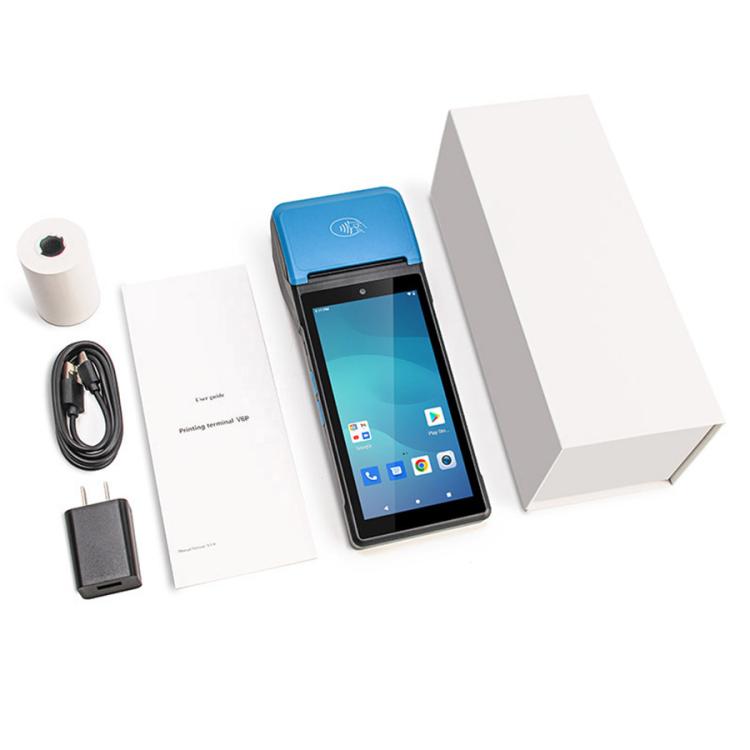 طابعة ملصقات حرارية UNIWA V6P محمولة باليد، 2 جيجابايت + 16 جيجابايت، 5.45 بوصة، أندرويد 12، معالج Mediatek MT6761 رباعي النواة، NFC، شبكة 4G، قابس الاتحاد الأوروبي، قابس الولايات المتحدة، قابس المملكة المتحدة، قابس أستراليا