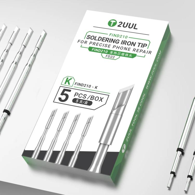 2uul 5 in 1 Soldering Iron Tips for Most C210 Soldering Station, FD22 K, FD23 I, FD24 S