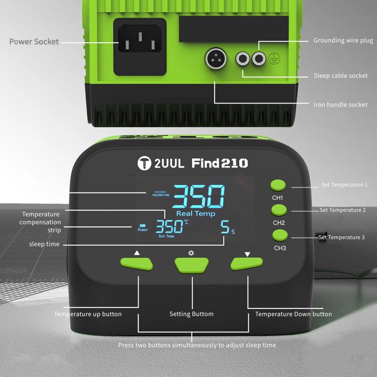 2uul FD01 Find210 60W High-Power AC Transformer Soldering Station, EU Plug, US Plug, UK Plug