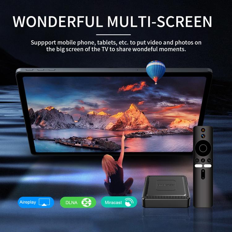 Q7 4K UHD Android 10 Smart TV Box with Remote Control, Allwinner H313 Quad-Core