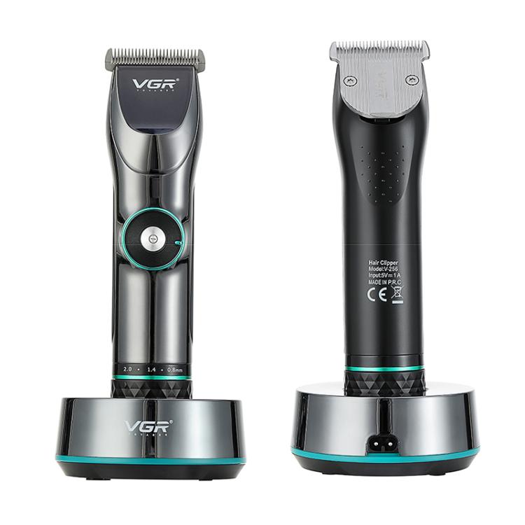 ماكينة قص الشعر VGR V-256 بخمس سرعات وشاشة رقمية وحامل USB، V-256