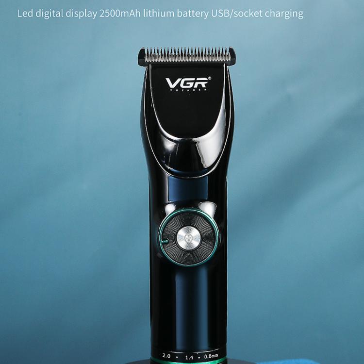 ماكينة قص الشعر VGR V-256 بخمس سرعات وشاشة رقمية وحامل USB، V-256