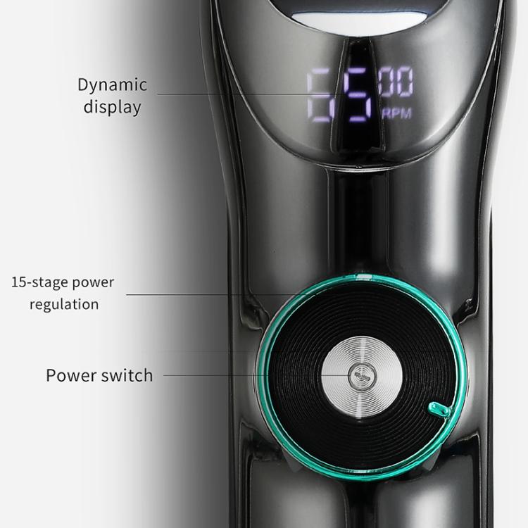 ماكينة قص الشعر VGR V-256 بخمس سرعات وشاشة رقمية وحامل USB، V-256
