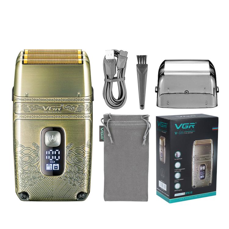 ماكينة حلاقة كهربائية VGR V-335 ذات شاشة رقمية عتيقة IPX6، V-335