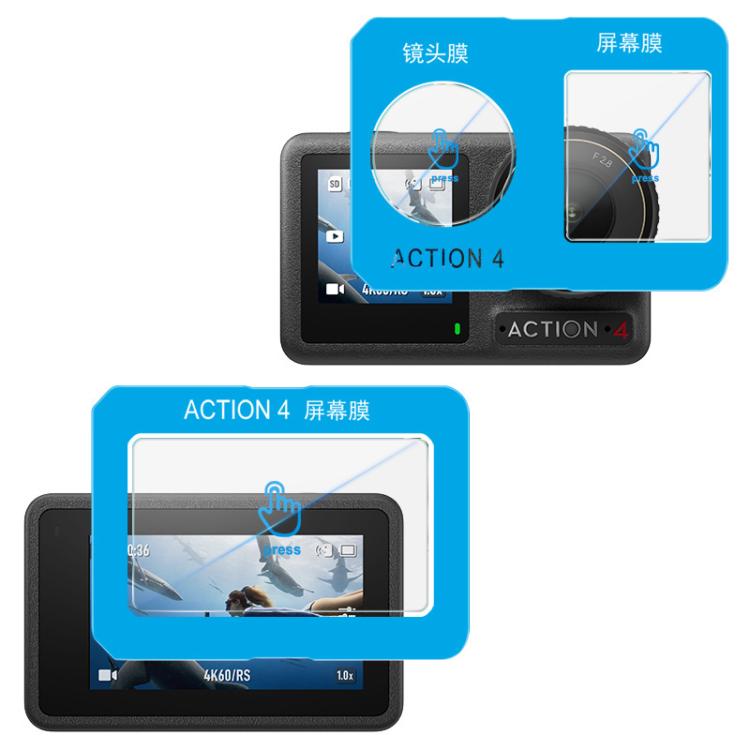 imak Tempered Glass Film with Camera Lens Film, Self-positioning Version, For DJI Osmo Action 5 Pro, For DJI Osmo Pocket 3, For DJI Osmo Action 4