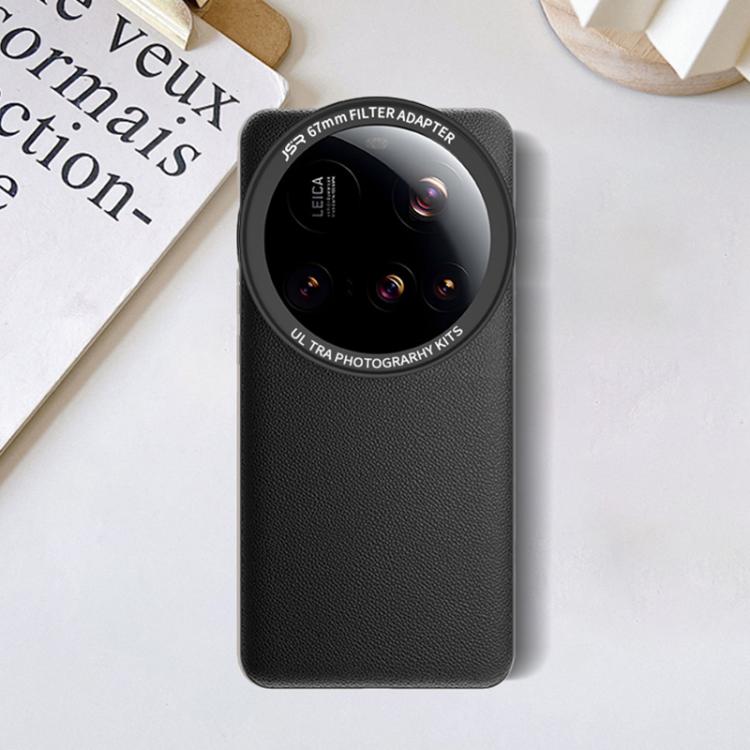 JSR Plain Leather Phone Case with Adapter Ring, For Xiaomi 15 Ultra