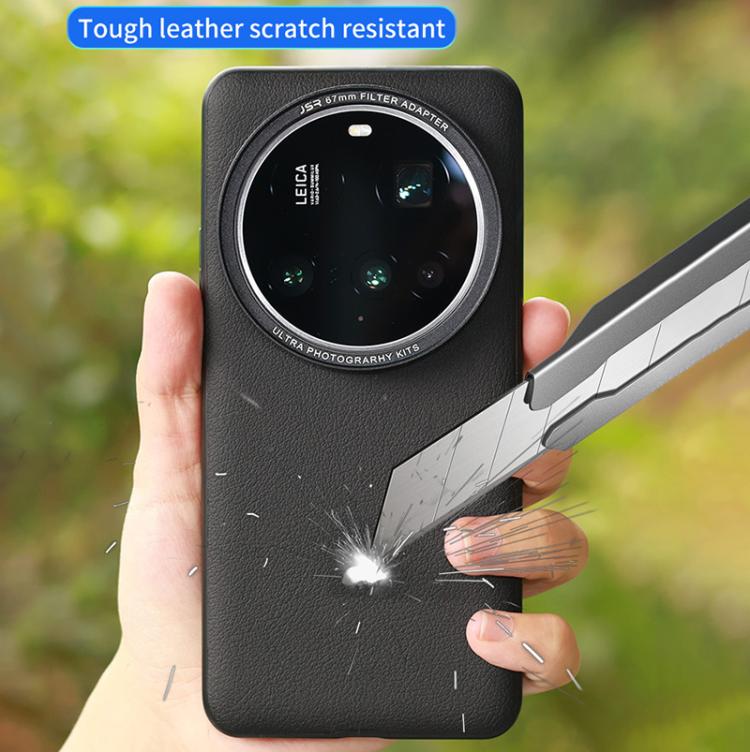 JSR Plain Leather Phone Case with Adapter Ring, For Xiaomi 15 Ultra