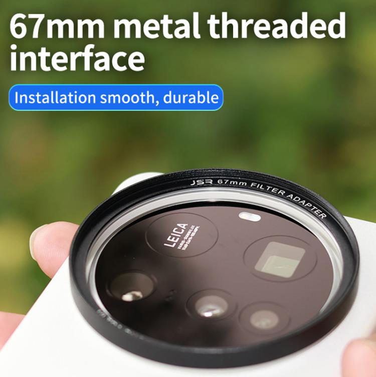 JSR Plain Leather Phone Case with Adapter Ring, For Xiaomi 15 Ultra