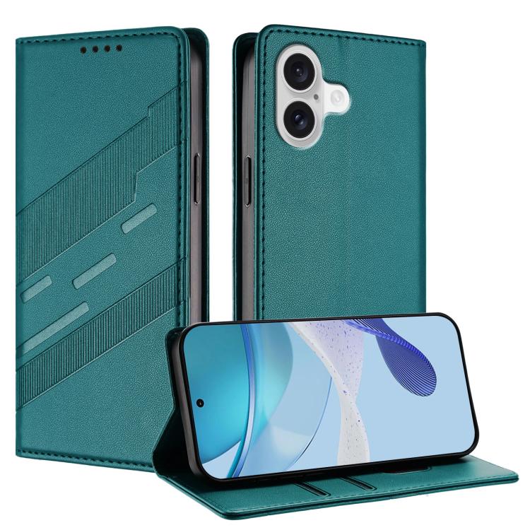 جراب هاتف جلدي بتصميم محفظة متعدد الوظائف منقوش، مناسب لأجهزة iPhone 16e وiPhone 16 Pro Max وiPhone 16 Pro وiPhone 16 Plus وiPhone 16 وiPhone 15 Pro Max