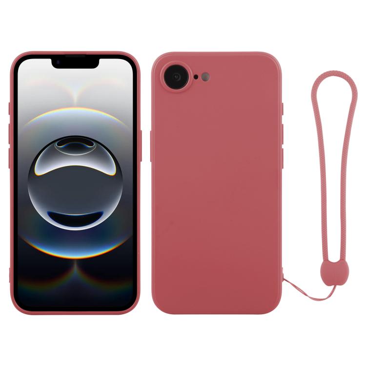 جراب سيليكون للهاتف مع حزام معصم، لهاتف iPhone 16e