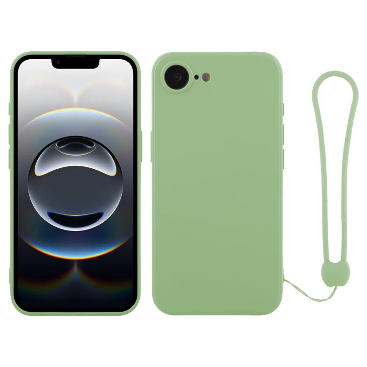 جراب سيليكون للهاتف مع حزام معصم، لهاتف iPhone 16e