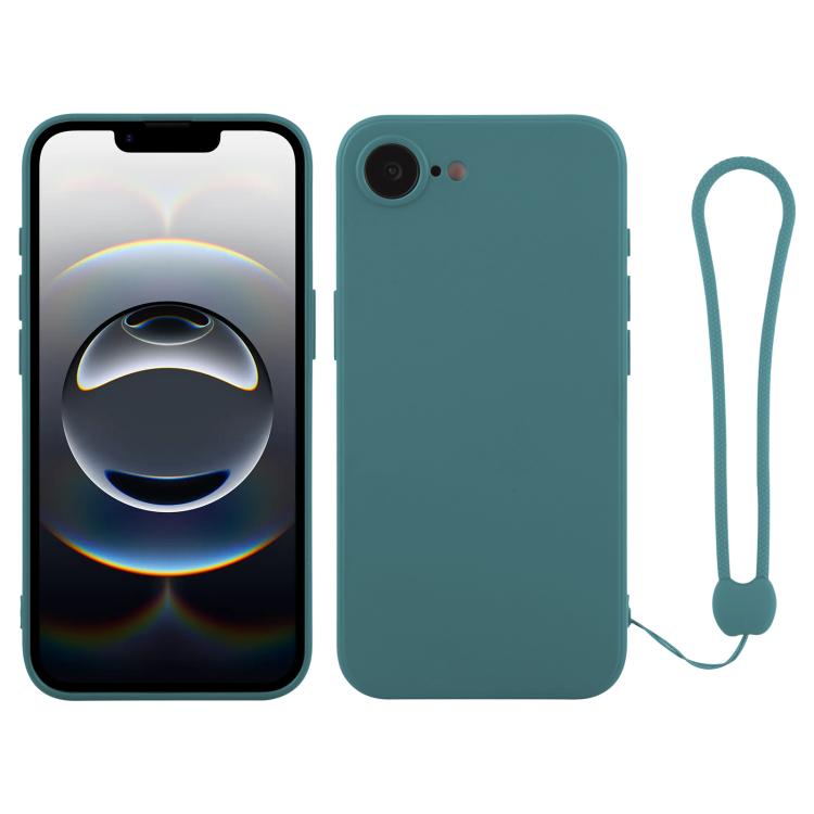 جراب سيليكون للهاتف مع حزام معصم، لهاتف iPhone 16e