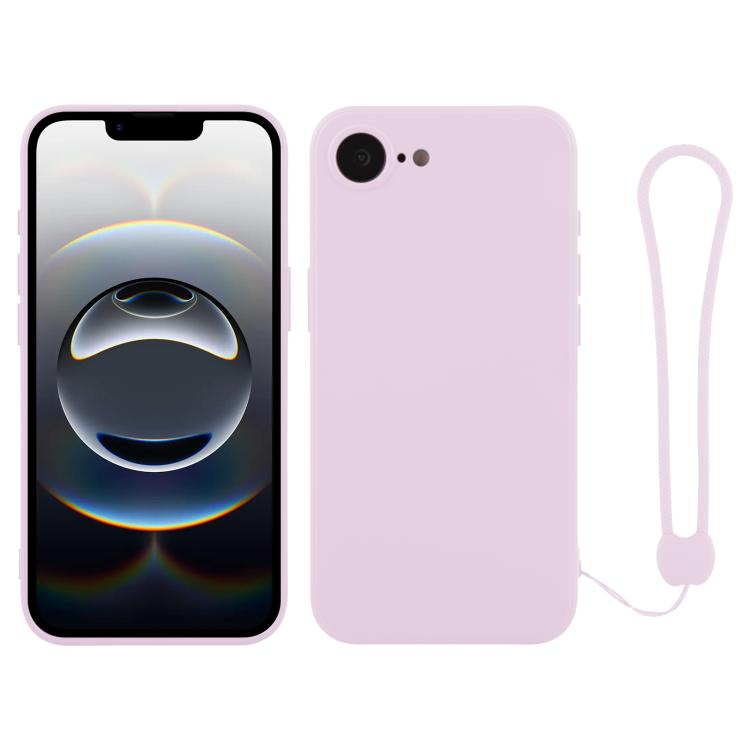 جراب سيليكون للهاتف مع حزام معصم، لهاتف iPhone 16e