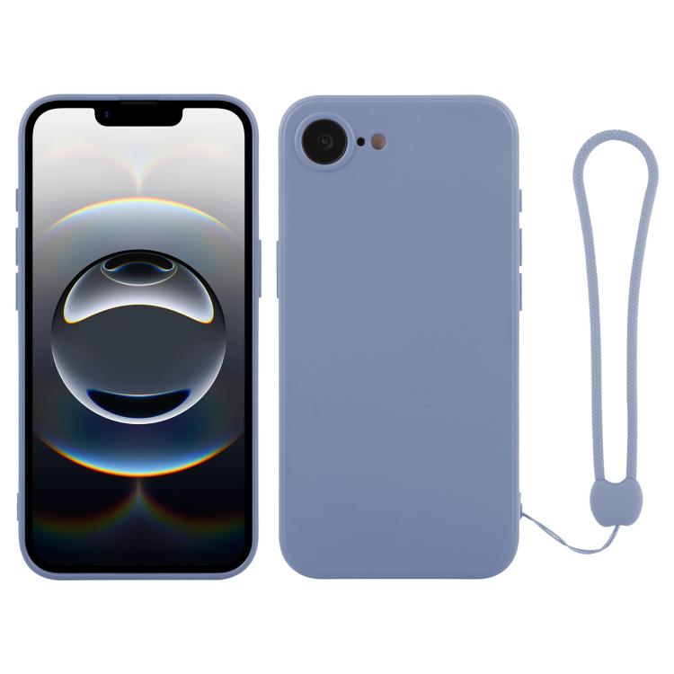 جراب سيليكون للهاتف مع حزام معصم، لهاتف iPhone 16e