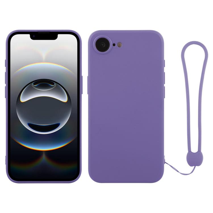 جراب سيليكون للهاتف مع حزام معصم، لهاتف iPhone 16e