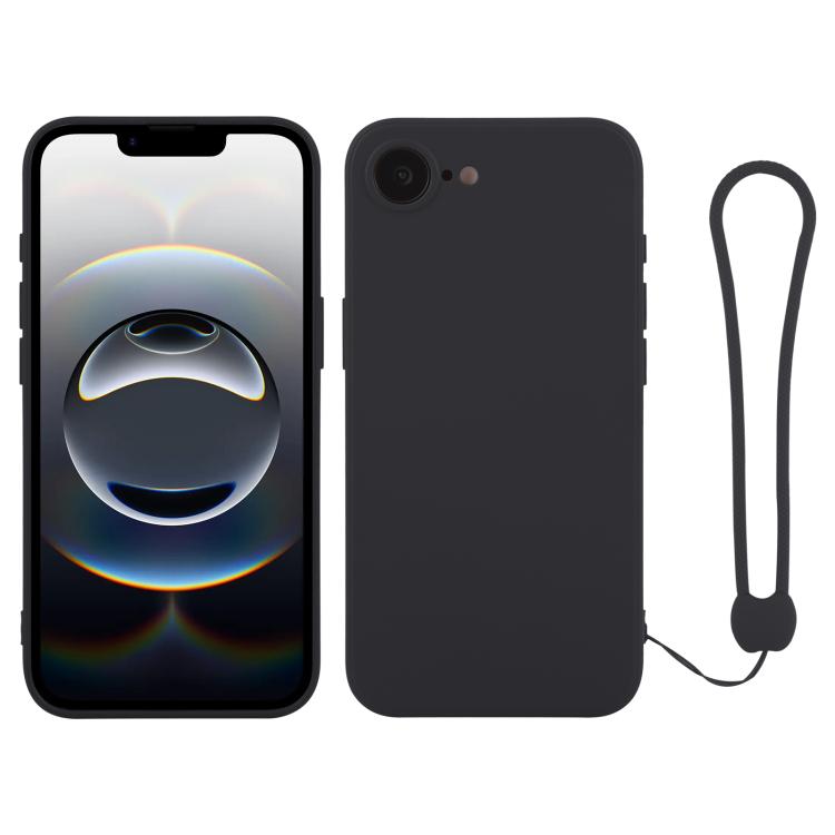 جراب سيليكون للهاتف مع حزام معصم، لهاتف iPhone 16e