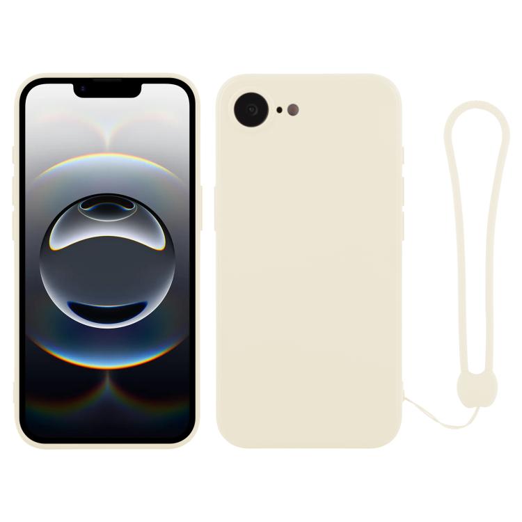 جراب سيليكون للهاتف مع حزام معصم، لهاتف iPhone 16e