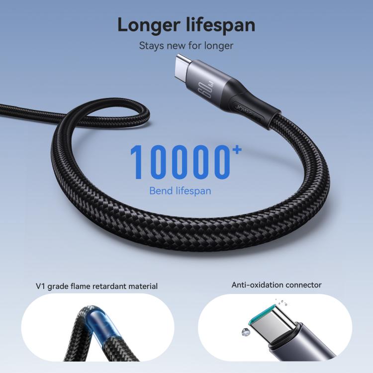 JOYROOM S-A28 Flash Series 60W 480Mbps Fast Charging Data Cable, Length: 2m, Type-C to Type-C Cable, Type-C to 8 Pin Cable, USB to Type-C Cable, USB to 8 Pin Cable