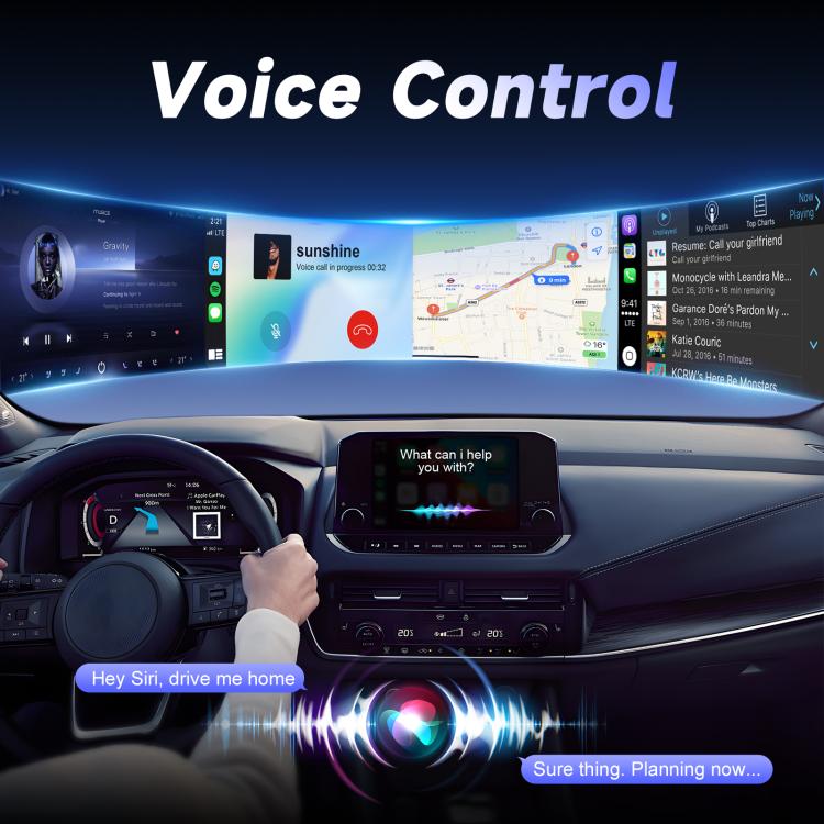 USB Wired to Wireless Car CarPlay Box Adapter, with Type-C Adapter, Flower Shape