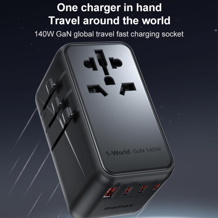 MOMAX UA16 1-World PD140W GaN Global Travel Fast Charging Socket